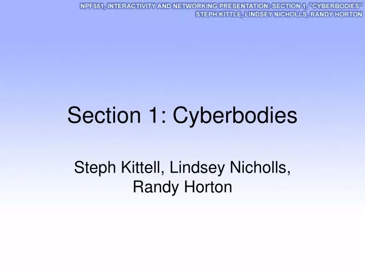 section 1 cyberbodies
