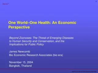 One World–One Health: An Economic Perspective