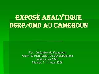 exposé analytique DSRP/OMD Au Cameroun