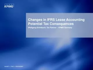 Changes in IFRS Lease Accounting Potential Tax Consequences