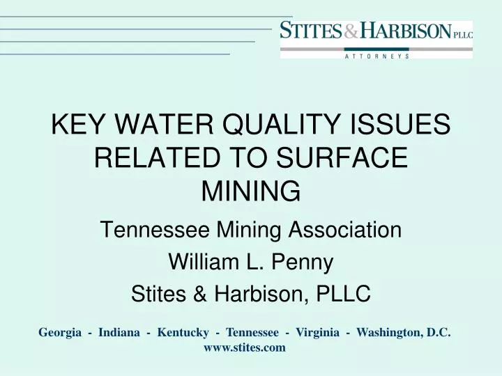key water quality issues related to surface mining