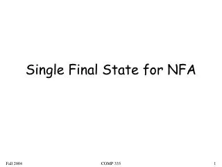 Single Final State for NFA