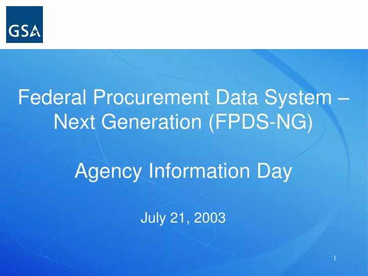 federal procurement data system next generation fpds ng agency information day