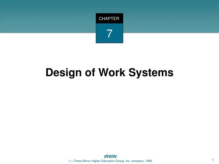 design of work systems