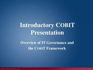 Introductory C OBI T Presentation
