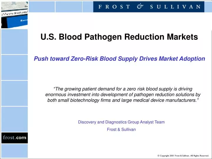 u s blood pathogen reduction markets push toward zero risk blood supply drives market adoption