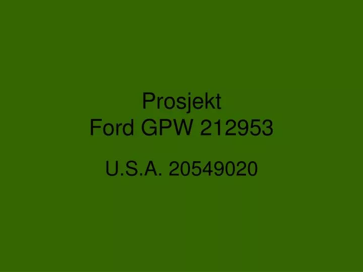 prosjekt ford gpw 212953