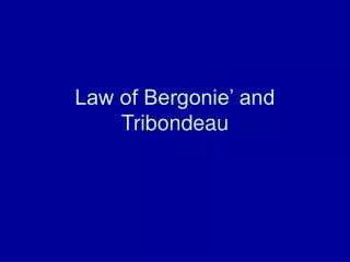 Law of Bergonie’ and Tribondeau