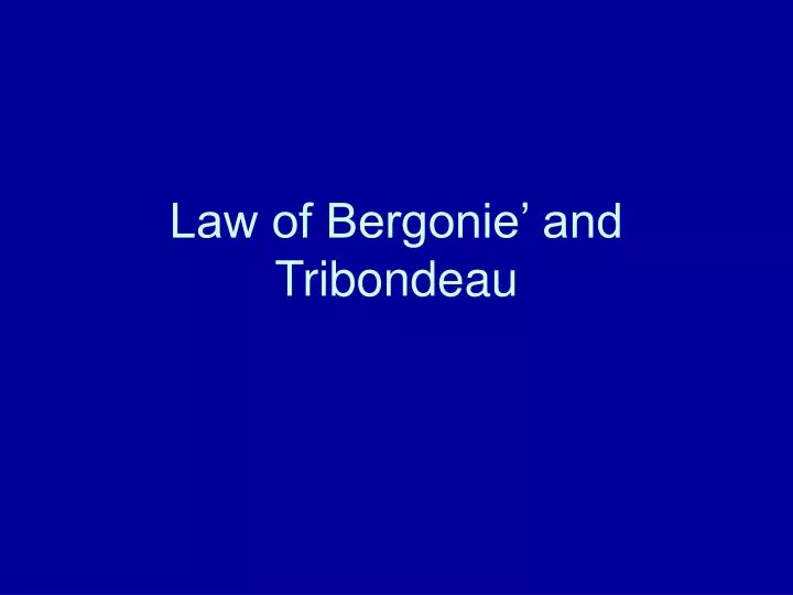 law of bergonie and tribondeau