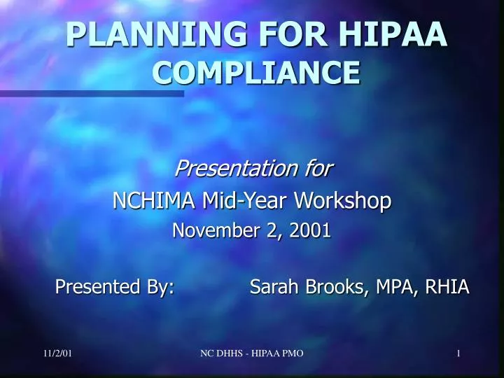 planning for hipaa compliance