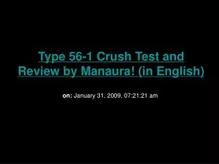 Type 56-1 Crush Test and Review by Manaura! (in English)