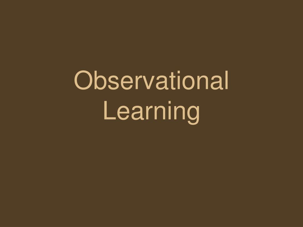PPT - Observational Learning PowerPoint Presentation, free download ...