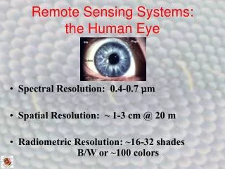 Remote Sensing Systems: the Human Eye