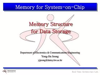 department of electronics communications engineering yong jin jeong yjjeong@daisy kw ac kr