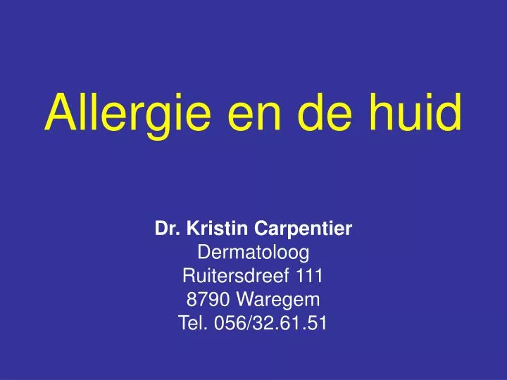 allergie en de huid