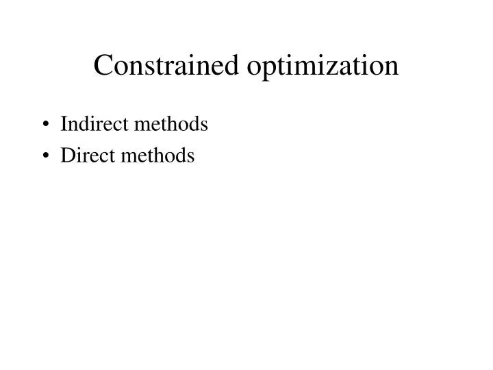 constrained optimization