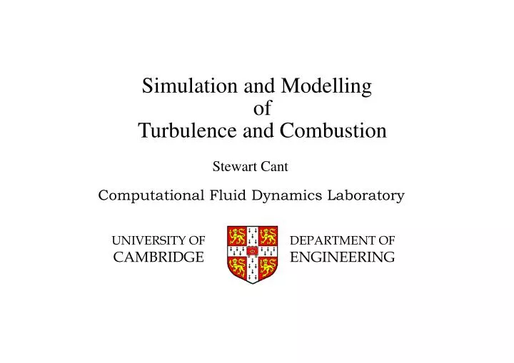 simulation and modelling of turbulence and combustion