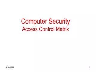 Computer Security Access Control Matrix
