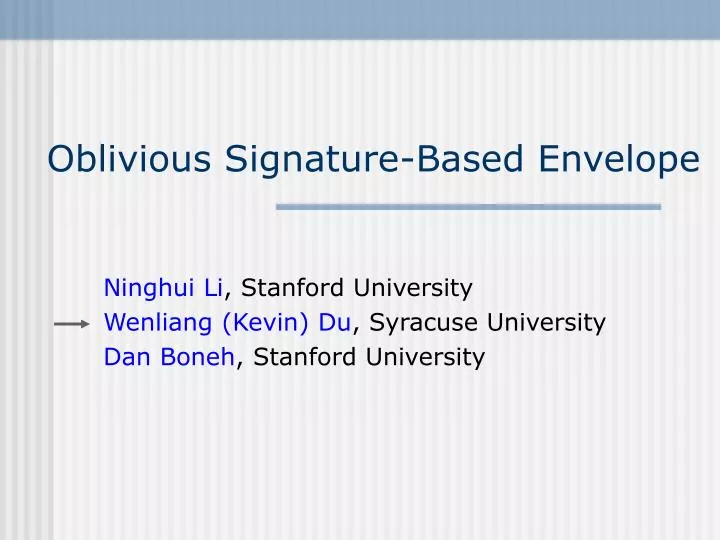oblivious signature based envelope