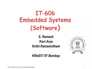 IT-606 Embedded Systems (Software )