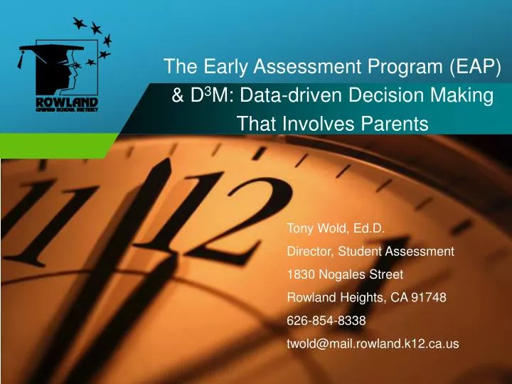 the early assessment program eap d 3 m data driven decision making that involves parents