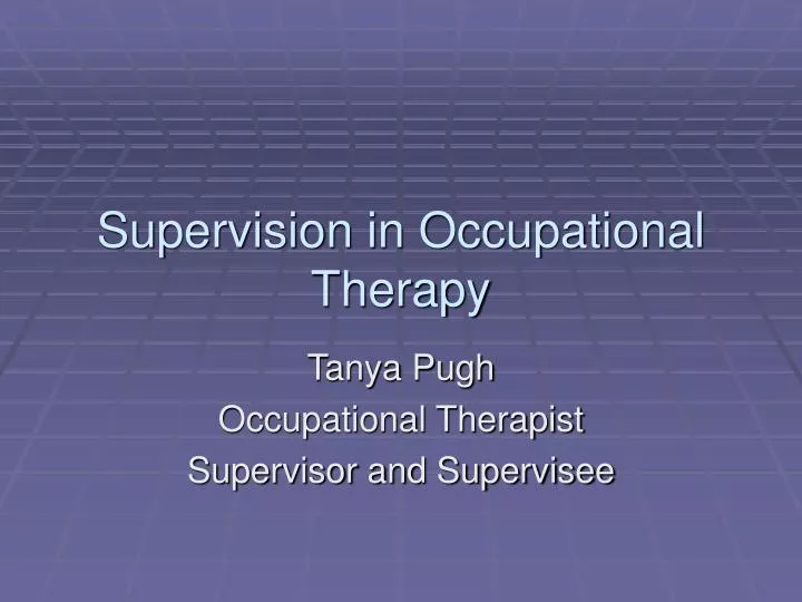 supervision in occupational therapy