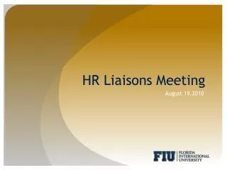 HR Liaisons Meeting