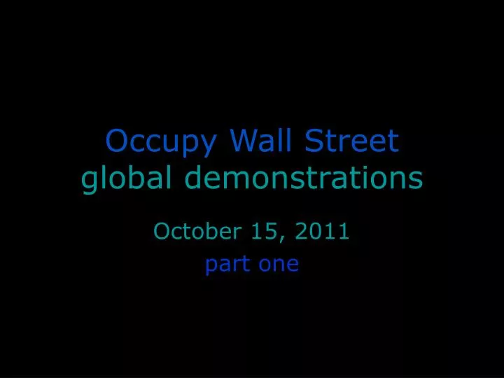 occupy wall street global demonstrations