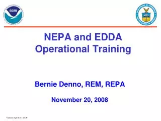 NEPA and EDDA Operational Training