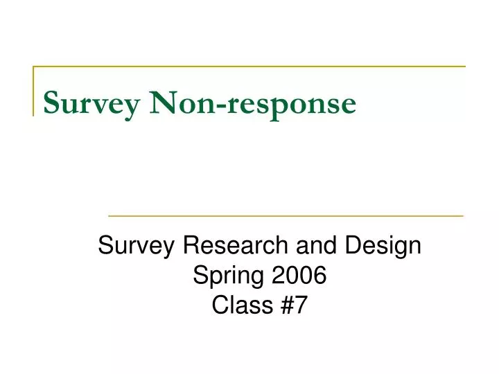 survey non response