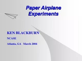 Paper Airplane Experiments
