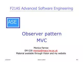 Observer pattern MVC