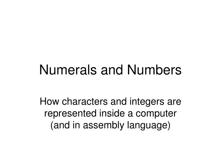 numerals and numbers