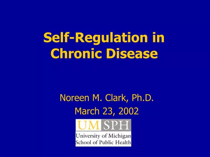 self regulation in chronic disease