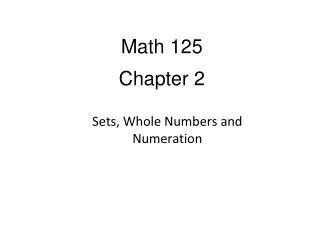 Math 125 Chapter 2
