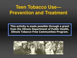 Teen Tobacco Use—Prevention and Treatment