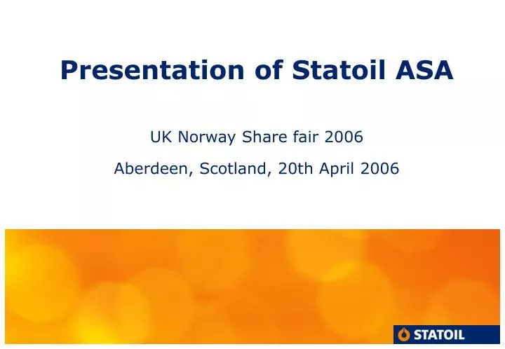 presentation of statoil asa