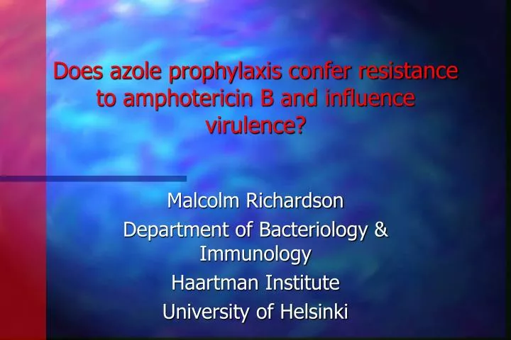 does azole prophylaxis confer resistance to amphotericin b and influence virulence