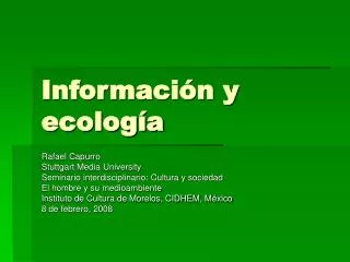 Información y ecología