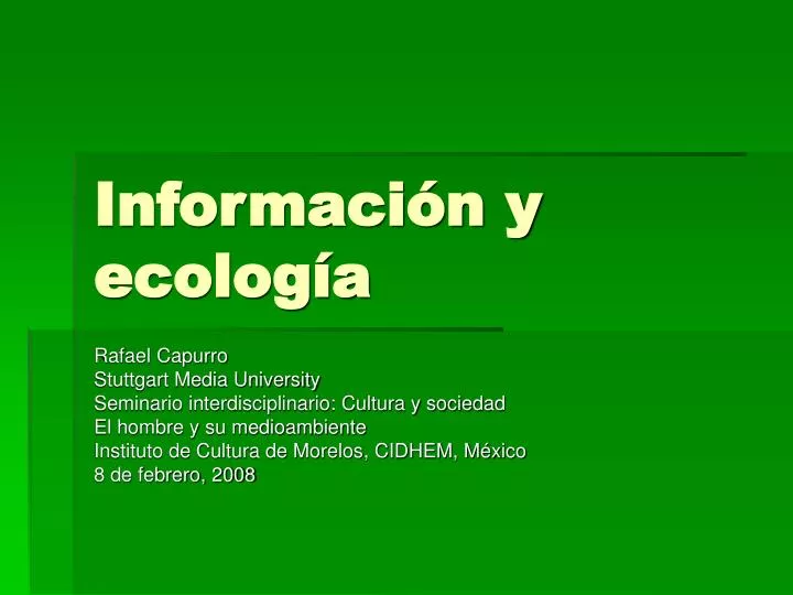 informaci n y ecolog a