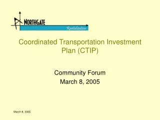 Coordinated Transportation Investment Plan (CTIP)