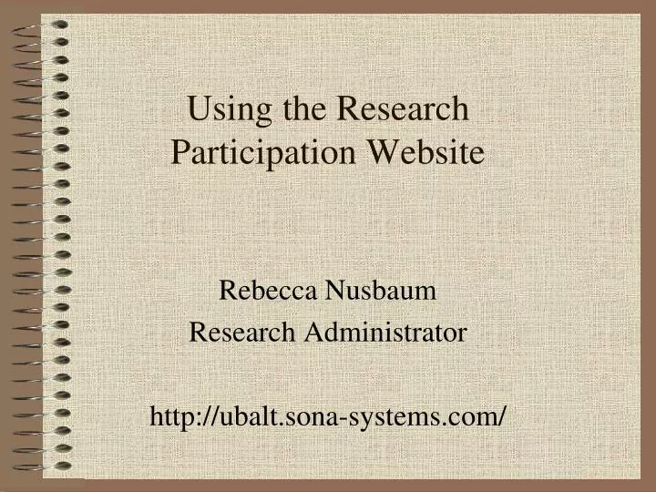 using the research participation website