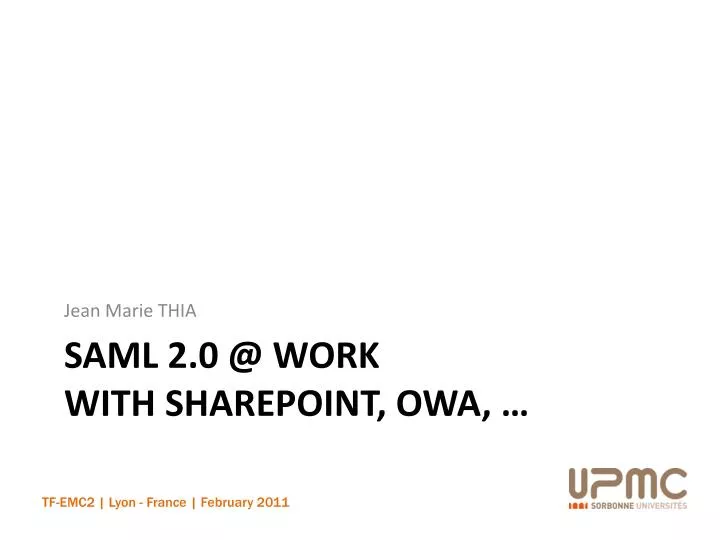 saml 2 0 @ work with sharepoint owa