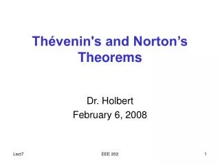 Thévenin's and Norton’s Theorems