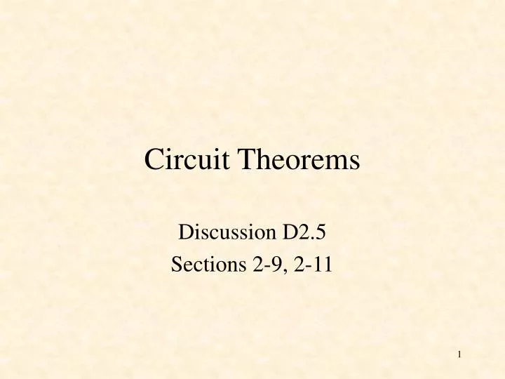 circuit theorems