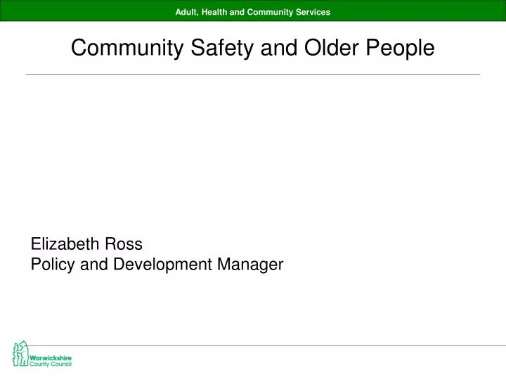 community safety and older people