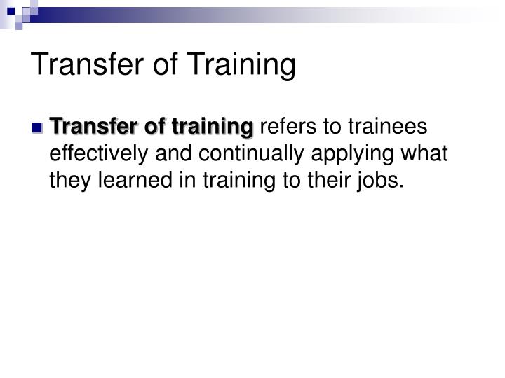 transfer of training