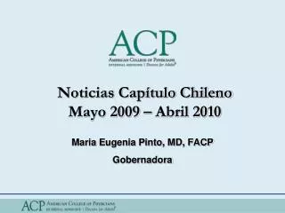 Noticias Capítulo Chileno Mayo 2009 – Abril 2010