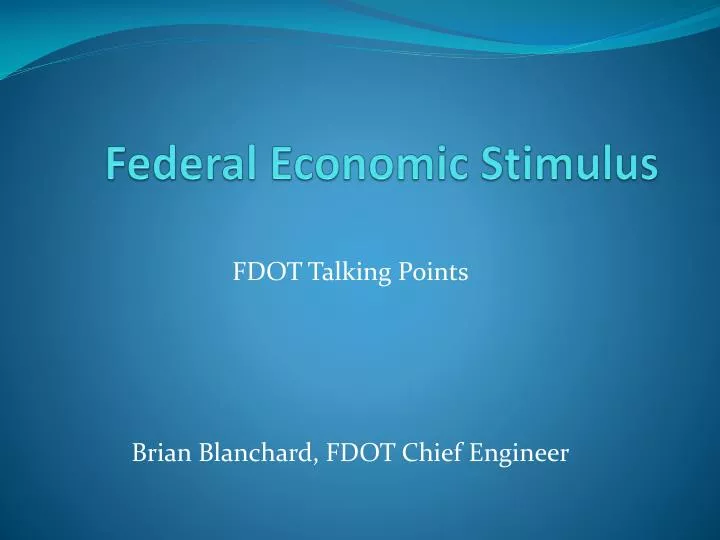 federal economic stimulus