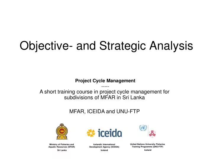 objective and strategic analysis